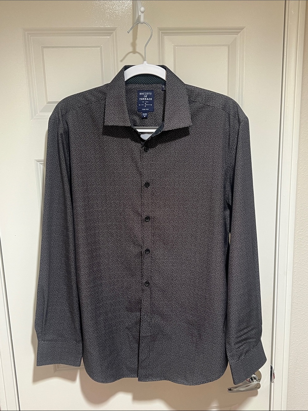 Society Of Threads Brown slim fit Shirt with White Microdots size M